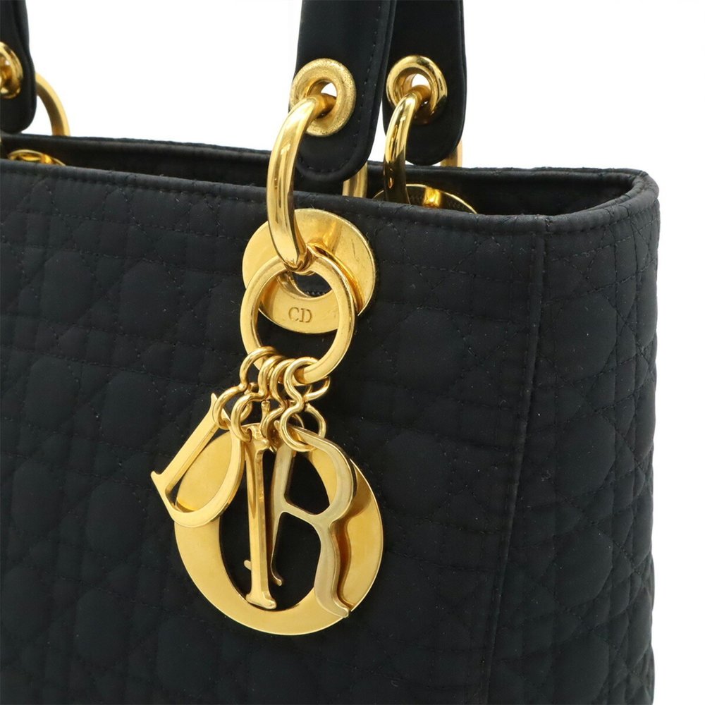 Christian Dior Lady Cannage Handbag Tote Bag in Black Nylon - Picture 9 of 9